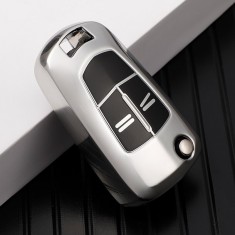 Husa Cheie Compatibila cu Auto OPEL TPU+PC SILVER Cheie Briceag OPEL ASTRA H, CORSA D