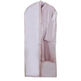 Husă Protectoare Rochii și Paltoane, Model Fereastră Vizualizare Conținut, Culoare Ecru, Dimensiuni 65x150cm