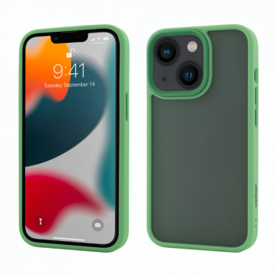 Husa Vetter pentru iPhone 13, Clip-On Hybrid, Shockproof Soft Edge and Rigid Back Cover, Verde Deschis foto