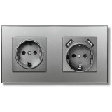 Cumpara ieftin Priza dubla rama din sticla securizata, 2 porturi USB-A, iUni US2, 16A, Silver
