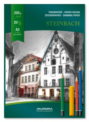 Bloc Desen A3, 20 File - 250g/mp, Aurora Steinbach - Carton Alb foto