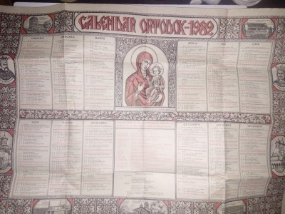 CALENDAR CRESTIN ORTODOX -1982 foto