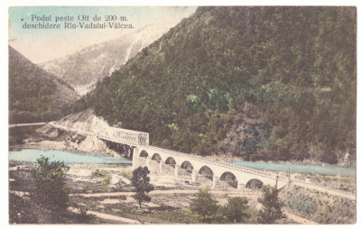 2700 - RAUL VADULUI, Valcea, Railway Bridge - old postcard, CENSOR - used - 1916 foto
