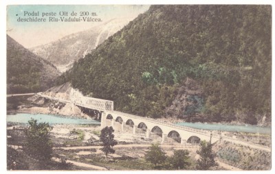 2700 - RAUL VADULUI, Valcea, Railway Bridge - old postcard, CENSOR - used - 1916 foto