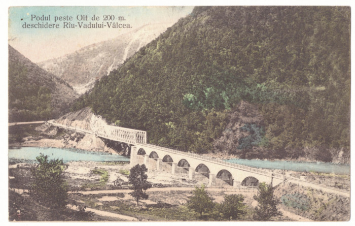 2700 - RAUL VADULUI, Valcea, Railway Bridge - old postcard, CENSOR - used - 1916