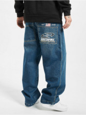 Southpole Logo Branded Baggy Jeans Mid Blue (Marimea :: W 32 In Stoc) foto