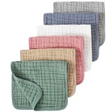 Set 6 Prosopele din Bumbac Muselină REDQUIT&reg; &ndash; Delicatețe Naturală &icirc;n Fiecare Zi (25x50 cm), multicolor