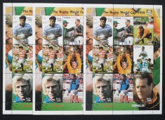 SOMALIA-CAMPIONATUL MONDIAL DE RUGBY 1999- 3X9 V.IN 3 COLI MICI.-MNH**SOM 172A