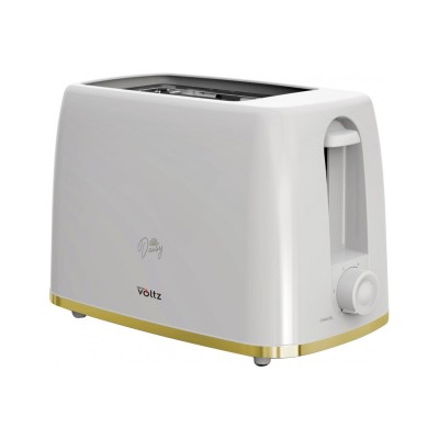 Prajior paine Oliver Voltz Daisy, 2 felii, 700W, 6 niveluri de prajire, tava firmituri, pop-up automat, Alb foto