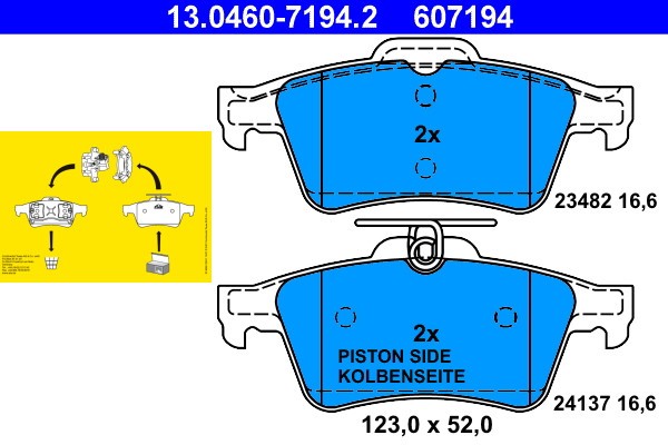 ATE 13.0460-7194.2 set placute frana,frana disc