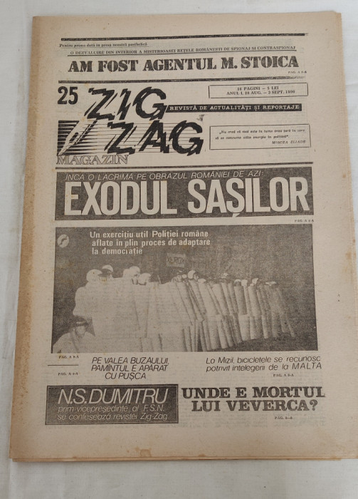 ZIG ZAG Magazin (29 august-3 septembrie 1990) Anul 1, nr. 25