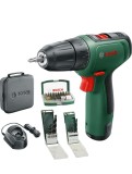 Masina de gaurit-surubat, Bosch Home &amp; Garden EasyDrill 1200 12 V, Baterie 2,0 Ah, set burghie, surubelnite, geanta moale, Verde