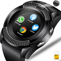 Ceas smartwatch V8, suport SIM 2G, Full Touchscreen, Bluetooth, Camera foto, Aliaj foto