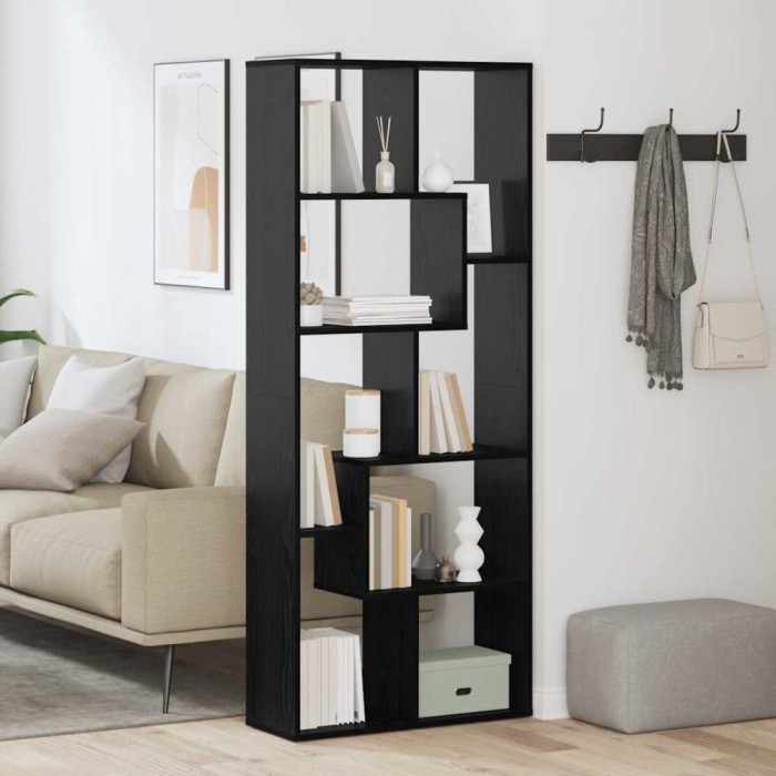 vidaXL Bibliotecă Stejar negru 67 x 25 x 161.5 cm Lemn compozit 869252