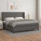 vidaXL Pat box spring cu saltea, gri, 200x200 cm, piele ecologică 3132403