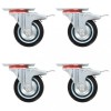 Roti pivotante cu frane duble, 4 buc., 75 mm