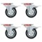 Roti pivotante cu frane duble, 4 buc., 75 mm