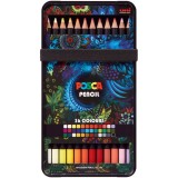 Set 36 Creioane Pastel Uleios POSCA KPE-200, 4mm,36 culori set - Culori Intense pe Orice Suprafata