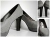 Pantofi eleganți cu platformă, mărimea 36 &ndash; Stare excelentă, tocuri groase de 8 cm, Piele sintetica, Gri