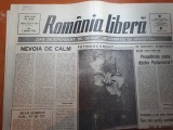 ziarul romania libera 1 martie 1990- art. &quot;nevoia de calm&quot; de octavian paler