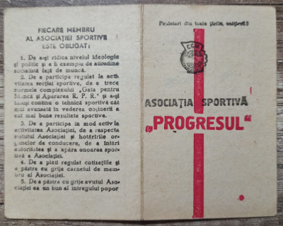 Carnet de membru Asociatia Sportiva Progresul 1951 foto