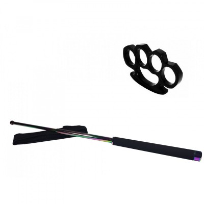 Set baston telescopic 66 cm + box negru 1 cm grosime foto