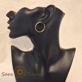 Cercei Aurii Rotunzi 2.5cm SaraTremo Placati Aur 18K Brazilia, Eleganti, Clasici, Comozi, Damă, cu Certificat
