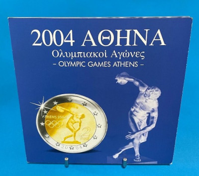 GRECIA 2004 - Set monetarie 1 cent - 2 euro comemorativ &amp;ldquo;J.O. Atena 2004&amp;rdquo; BU foto