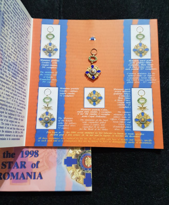 Miniatura Ordinul Steaua Romaniei model 1998 , Monetaria Statului foto