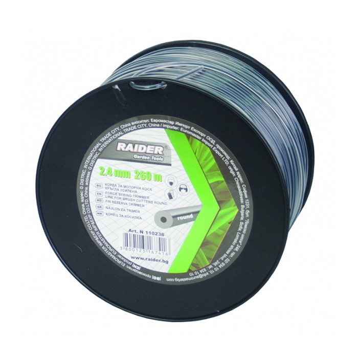 Fir pentru motocoasa Raider, 2.4 mm x 260 m, profil rotund