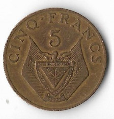 Moneda 5 francs 1977 - Rwanda foto