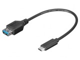 Cablu OTG USB 3.0 USB-C 0.2m Negru 5Gbps, Goobay