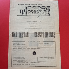 Program meci fotbal GAZ METAN MEDIAS-"ELECTROMURES" TARGU MURES(05.06.1988)