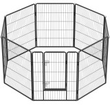 FEANDREA Tarc metalic pentru animale, 8 panouri modulare, utilizare interior sau exterior, 160x160x100 cm, negru Household NewTrend