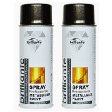 Vopsea Spray Metalizata Negru Gri 400ml, Set 2 buc Cosmos. Vopsea Auto, Metal, Lemn