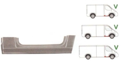 Prag metalic Mercedes Sprinter (W901-905), 1995-20022007, Vw Lt 1996-2005, parte montare Prag dreapta, 50624213, Aftermarket foto