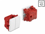 Intrerupator cu 1 buton Easy 45 - 45 x 45 mm alb, Delock 81363