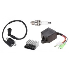 CDI + Bobina Inductie + Bujie + Releu Incarcare Scuter PGO Rodoshow 49cc 80cc