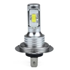 Set 2 becuri LED H7 CSP 3570, 5000 lm, putere LED 40W, alb rece, 6000 K, lumini de ceata, faza scurta, faza lunga, instalare Plug &amp; Play