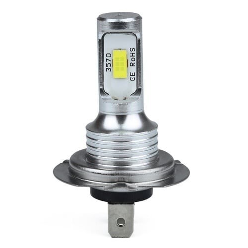 Set 2 becuri LED H7 CSP 3570, 5000 lm, putere LED 40W, alb rece, 6000 K, lumini de ceata, faza scurta, faza lunga, instalare Plug &amp; Play
