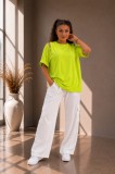 Bluza dama verde neon cu fermoare verticale