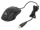 Mouse optic negru USB cu 7 butoane și cablu 1,5m