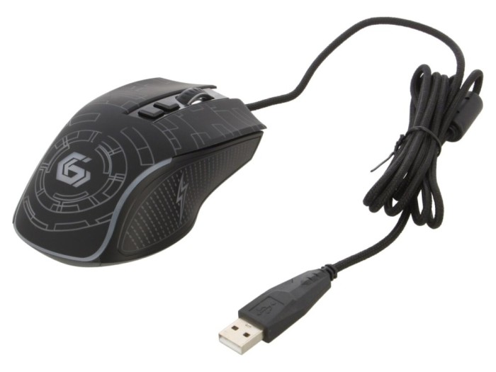 Mouse optic negru USB, 7 butoane