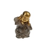 Decoratiune de masa, Calugar cu urechi acoperite, 16 cm, Ceramica, ATU-086317, Oem