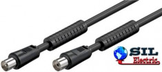 Cablu antena, Coaxial tata - Coaxial mama, 2.5m negru Goobay foto