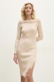 Answear Lab rochie culoarea bej, mini, mulată