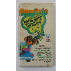 ROMANIA - HARTA AUTO - TURISTICA de DEM POPESCU , 1975 , LIPS HARTA