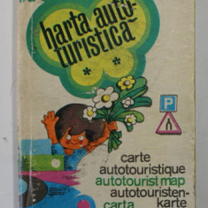 ROMANIA - HARTA AUTO - TURISTICA de DEM POPESCU , 1975 , LIPS HARTA