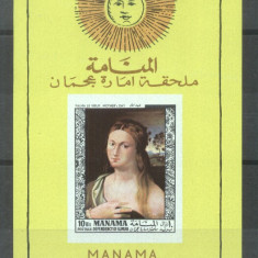 Manama 1968 Painting Vieux imperf sheet MNH DA.055