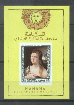 Manama 1968 Painting Vieux imperf sheet MNH DA.055 foto